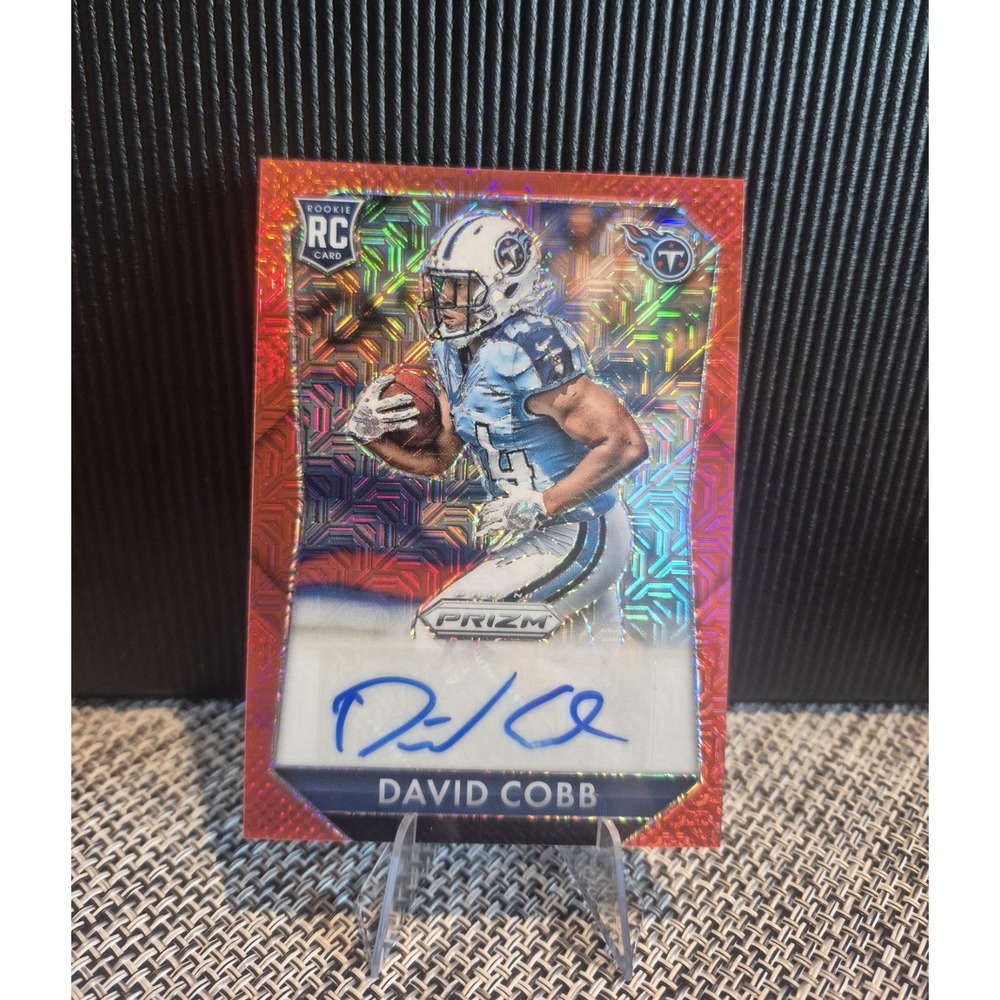 2015 Panini Prizm David Cobb #RS-DC‎ Rookie Signatures Red Mojo Prizm /99 (RC)